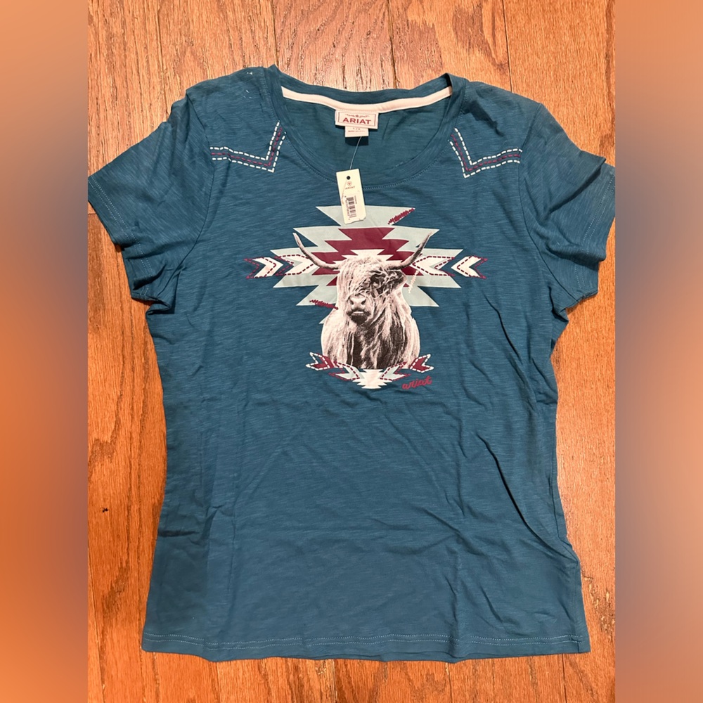 Ariat highland cow top